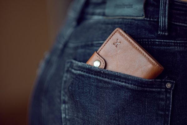 a pocket with a cell phone in it
